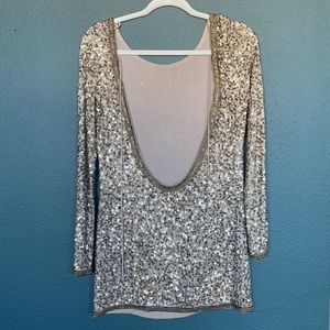 Full Beaded All Saints Backless Mini Dress
